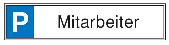 Parkplatzschild Mitarb. Aluminium geprägt Produktbild Parkplatzschild Mitarb. Aluminium geprägt