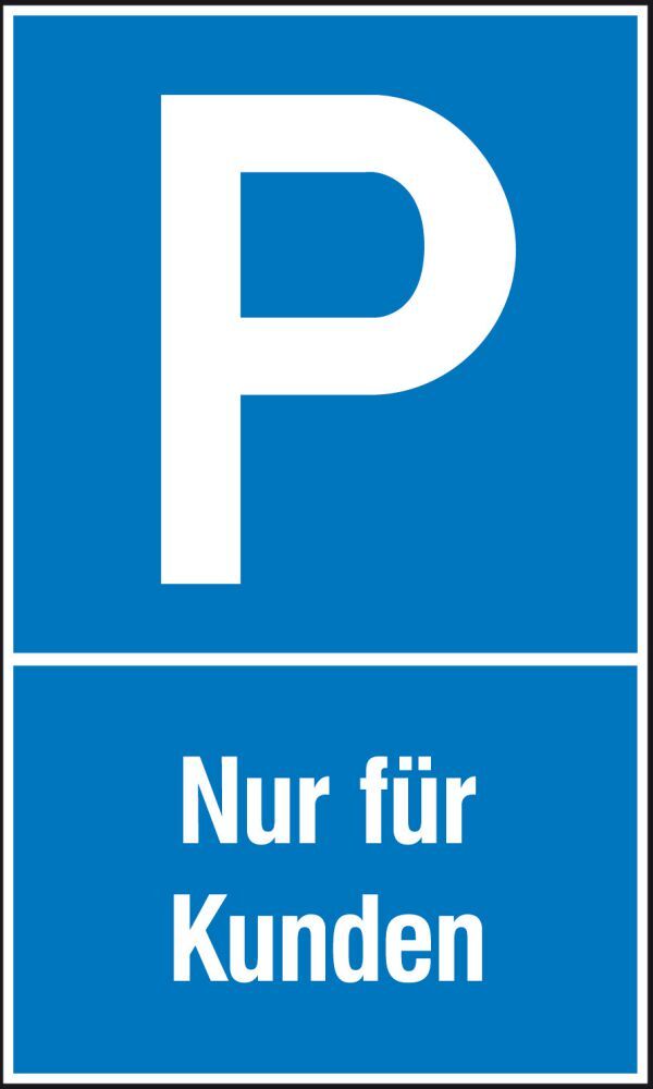 Parkplatzs. Nur f. Kund. Aluminium geprägt Produktbild Parkplatzs. Nur f. Kund. Aluminium geprägt