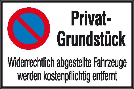 Symbol Privat-Grundstück Aluminium geprägt Produktbild Symbol Privat-Grundstück Aluminium geprägt