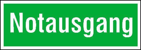 Sicherheitsschild Alu Notausgang 400x140 Produktbild Sicherheitsschild Alu Notausgang 400x140
