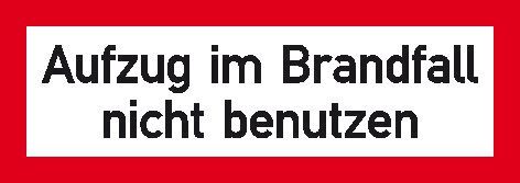 Aufzug im Brandfall n. b.148x52mm, Folie, selbstk. Produktbild Aufzug im Brandfall n. b.148x52mm, Folie, selbstk.