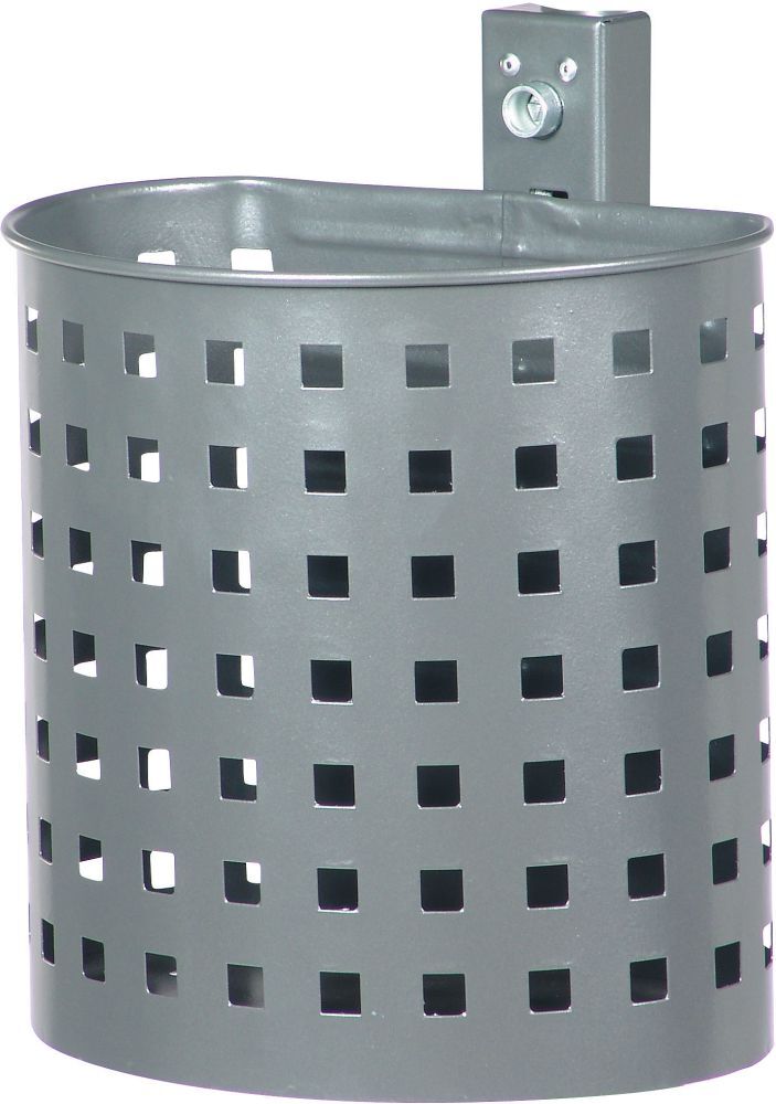 Renner Abfallbeh.20 l halbrund grau Quadratloch Produktbild Renner Abfallbeh.20 l halbrund grau Quadratloch