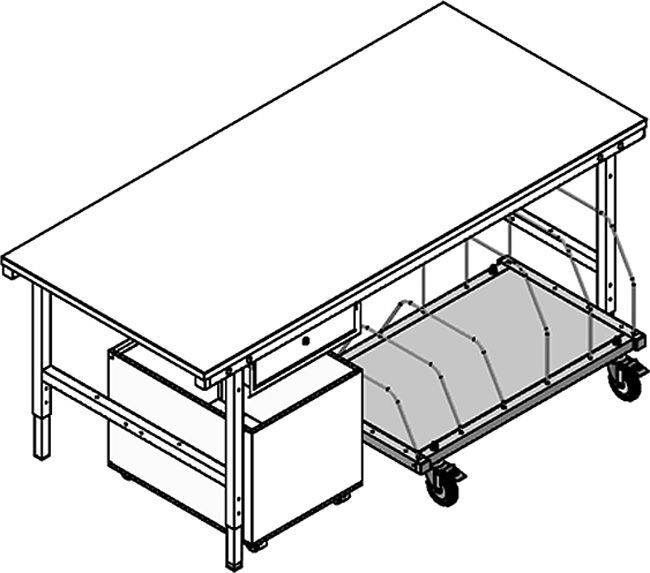 Huedig und Rocholz Untertisch-Magazin für 100 Faltschachteln Produktbild Huedig und Rocholz Untertisch-Magazin für 100 Faltschachteln