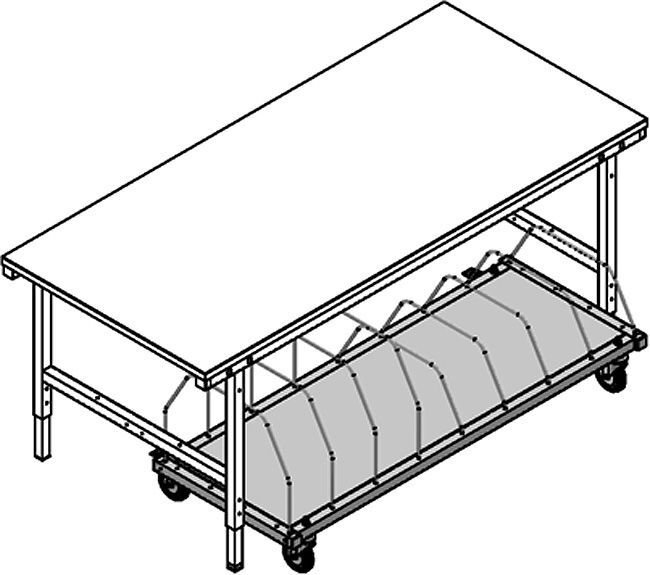 Huedig und Rocholz Untertisch-Magazin für 160 Faltschachteln Produktbild Huedig und Rocholz Untertisch-Magazin für 160 Faltschachteln