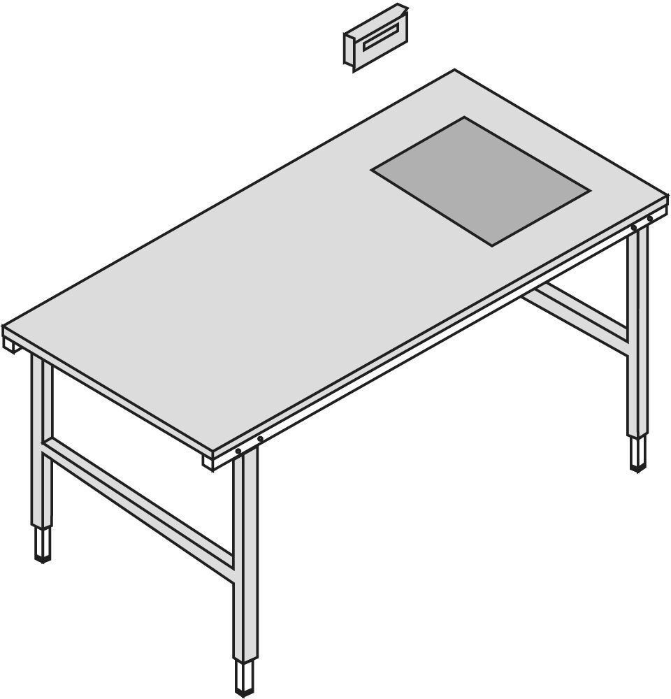 Huedig und Rocholz Pack- und Arbeitstisch mit Waage stufenlos höhenverstellbar 690–960 mm Produktbild Huedig und Rocholz Pack- und Arbeitstisch mit Waage stufenlos höhenverstellbar 690–960 mm