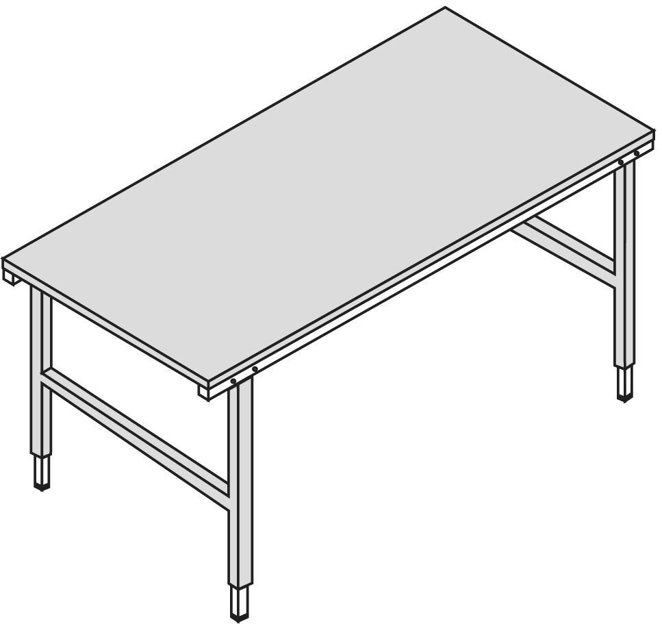 Huedig und Rocholz Pack-/Arbeitstisch B 2000xT 920xH 690-960 mm Produktbild Huedig und Rocholz Pack-/Arbeitstisch B 2000xT 920xH 690-960 mm