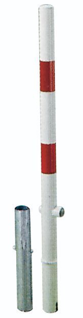Alberts Absperrpf. Herausnehmbar D 76 mm m.Bodenh.Rot Refl Produktbild Alberts Absperrpf. Herausnehmbar D 76 mm m.Bodenh.Rot Refl