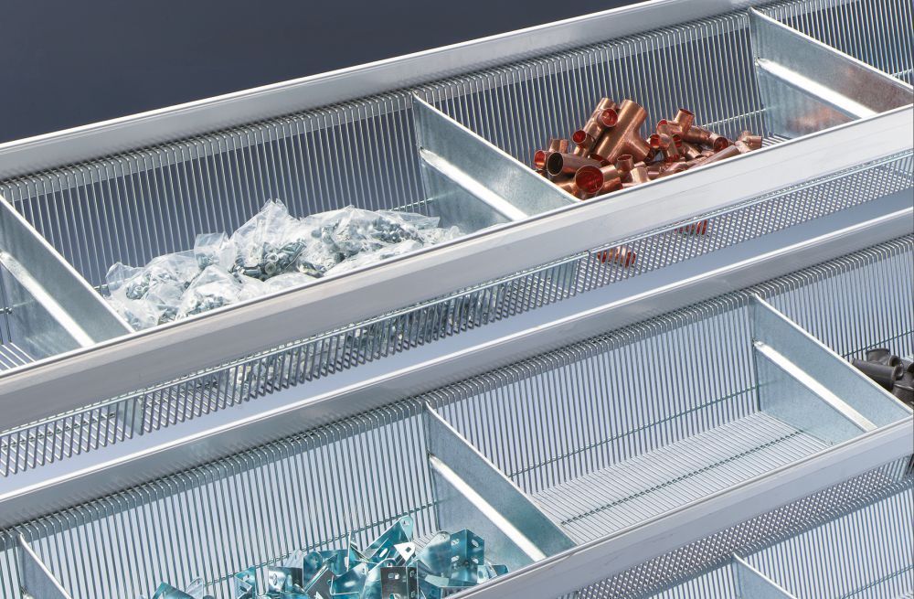 SCHULTE Lagerebene WS-Regal 2250x400 mm Gitterkörbe SCHULTE Lagerebene WS-Regal 2250x400 mm Gitterkörbe