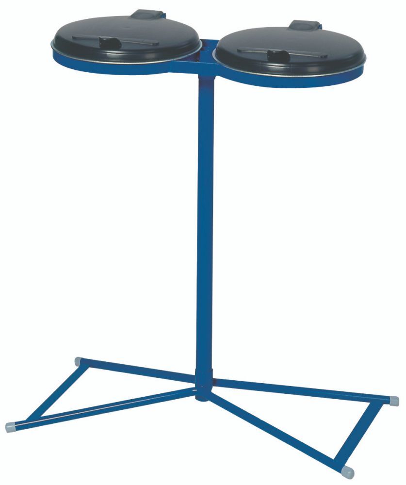 Var Abfallsammler 2x120 l blau 4Standfüße ME-Deckel Produktbild Var Abfallsammler 2x120 l blau 4Standfüße ME-Deckel