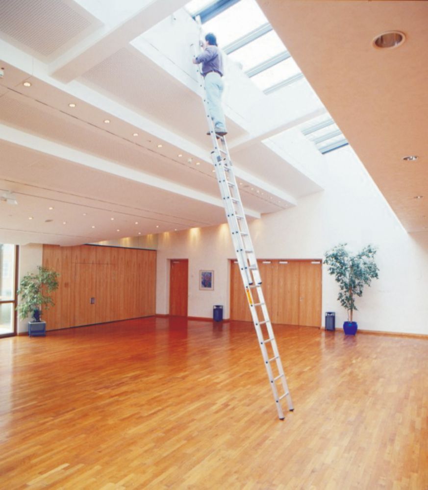 Günzburger Schiebeleiter alu 2-tlg 2x14 Sprossen Produktbild Günzburger Schiebeleiter alu 2-tlg 2x14 Sprossen
