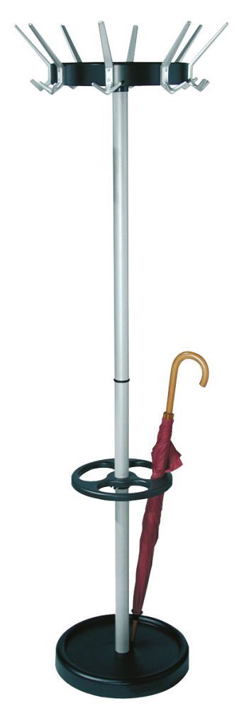Kerkmann Garderobenständer H1800 mm Alusilber/schw Produktbild Kerkmann Garderobenständer H1800 mm Alusilber/schw