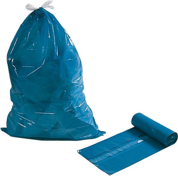 Müllsack 120 l blau m.Zugca. 45 my Rolle a 25 Stk. Produktbild Müllsack 120 l blau m.Zugca. 45 my Rolle a 25 Stk.