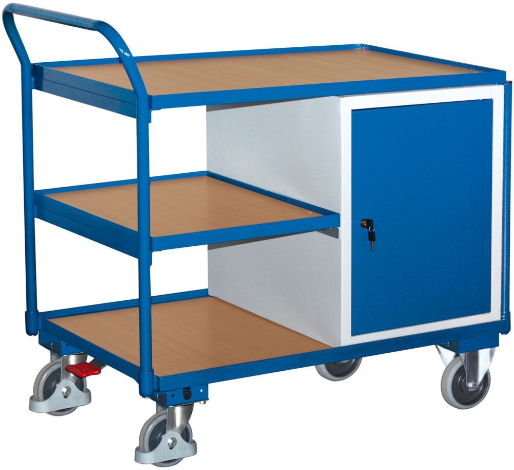 Variofit Tischwagen 250 kg 1 Schrank 3 Ladeflächen Produktbild Variofit Tischwagen 250 kg 1 Schrank 3 Ladeflächen