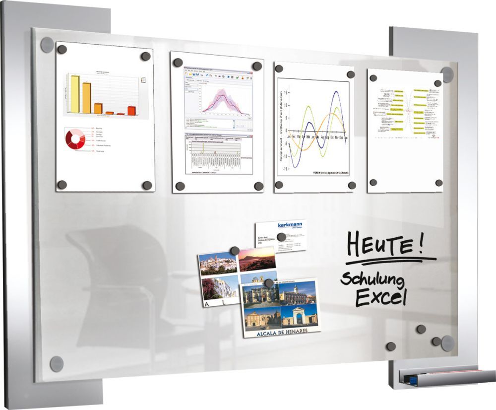 Kerkmann Infoboard Look B1060xH840m. satinierter Glasplatte Produktbild Kerkmann Infoboard Look B1060xH840m. satinierter Glasplatte