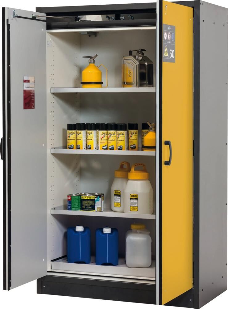 Asecos Schrank Q-Classic-30 1164x1947 2Tür.3FB, Gelb Produktbild Asecos Schrank Q-Classic-30 1164x1947 2Tür.3FB, Gelb