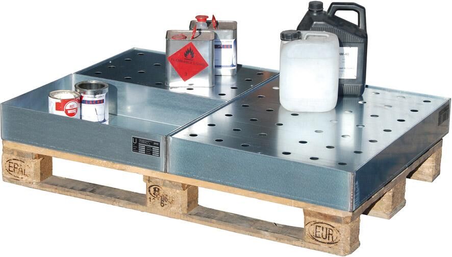 Bauer Kleingebindewanne Palette 600 x 400 x 120 mm ohne Lochblechrost Produktbild Bauer Kleingebindewanne Palette 600 x 400 x 120 mm ohne Lochblechrost