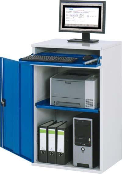 RAU Computer-Schrank 650x520x1060 7035/5010 Produktbild RAU Computer-Schrank 650x520x1060 7035/5010