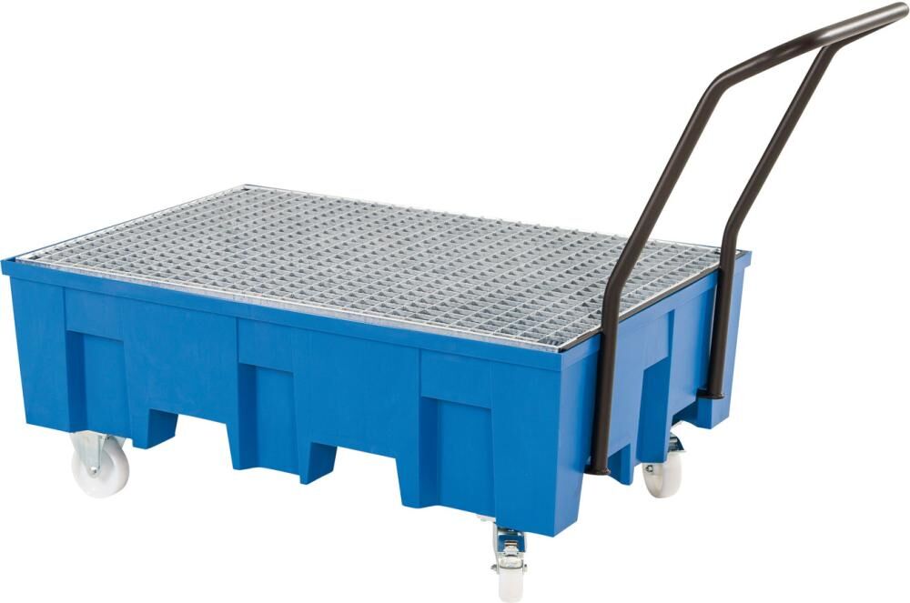 Asecos Auffangwanne PE 2-Fass fahrb.verz. Rost 865x1245 Produktbild Asecos Auffangwanne PE 2-Fass fahrb.verz. Rost 865x1245