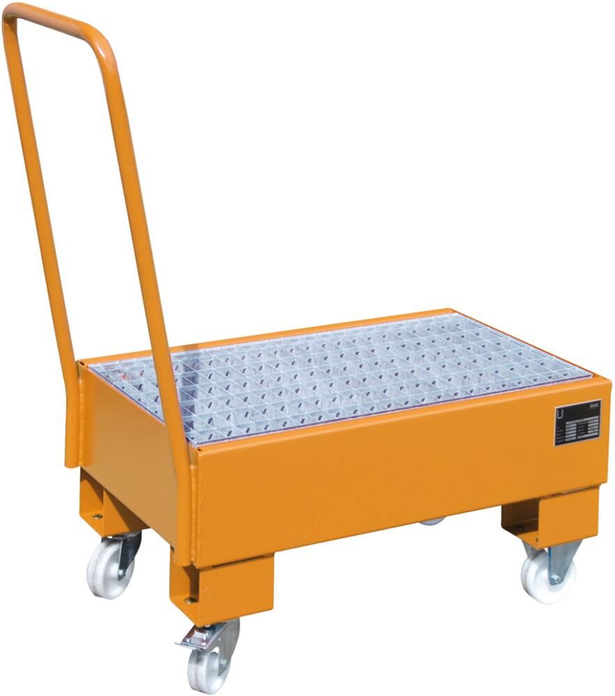 Bauer Auffangwanne fahrbar 800x500x415 mm lackiert RAL 2000 Produktbild Bauer Auffangwanne fahrbar 800x500x415 mm lackiert RAL 2000