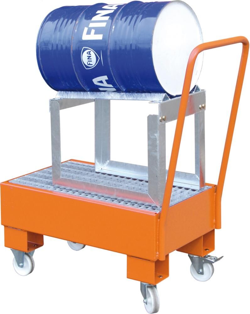 Bauer Auffangwanne fahrbar FA 800x500x415 mm lackiert RAL 2000 Produktbild Bauer Auffangwanne fahrbar FA 800x500x415 mm lackiert RAL 2000