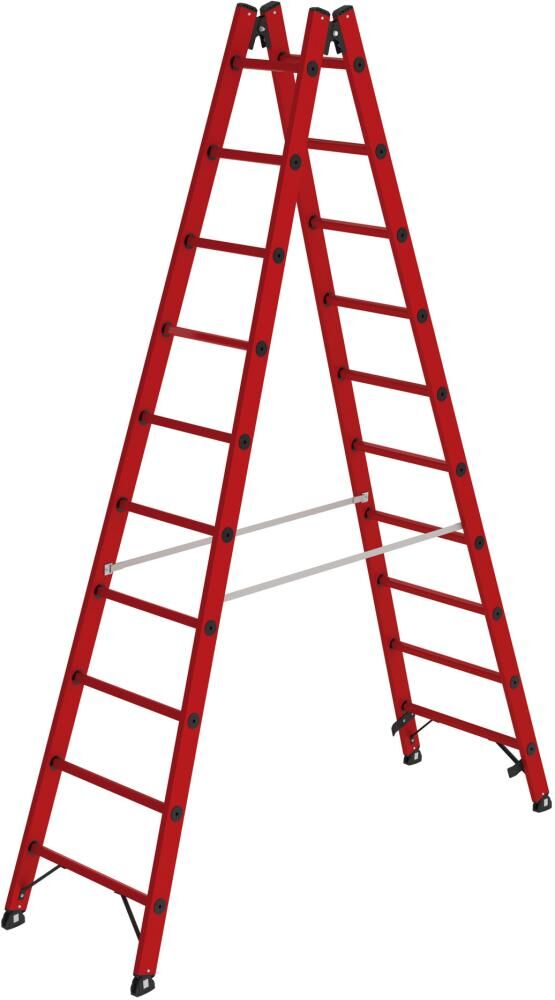 Günzburger Sprossen Stehleiter GFK 2 x 10 GFK Sprossen Produktbild Günzburger Sprossen Stehleiter GFK 2 x 10 GFK Sprossen
