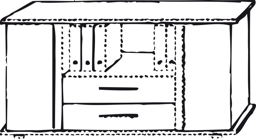 mm Sideboard Nussbaum 2S 1661x448x840 Produktbild mm Sideboard Nussbaum 2S 1661x448x840