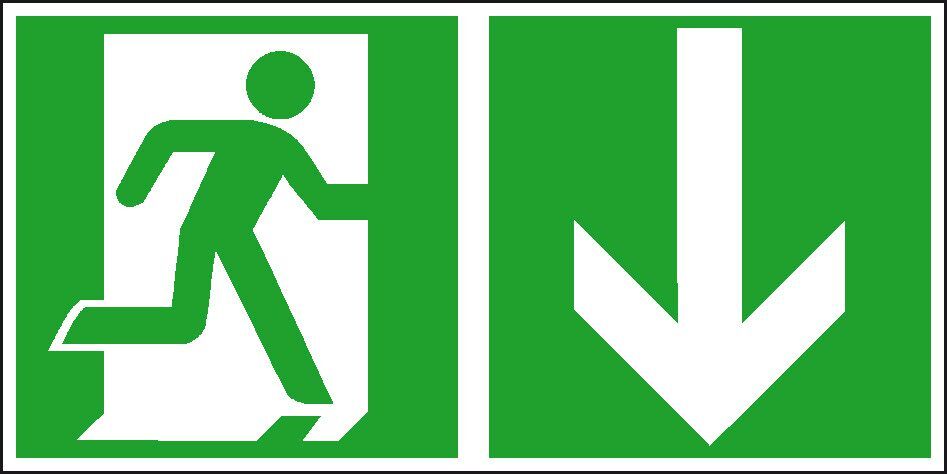 Rettungsz. 300x150mm Fol., Notausgang rechts Rettungsz. 300x150mm Fol., Notausgang rechts