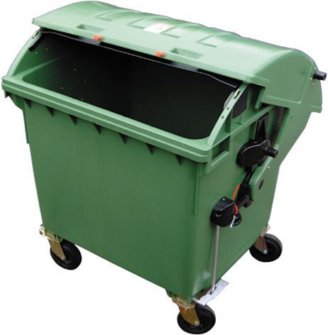 Müllcontainer Kunststoff 1,1 cbm Runddeckel grün Produktbild Müllcontainer Kunststoff 1,1 cbm Runddeckel grün bild 2