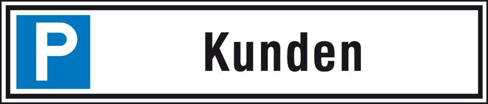 Parkplatzschild 520 x110 mm Alu, Kunden Produktbild Parkplatzschild 520 x110 mm Alu, Kunden