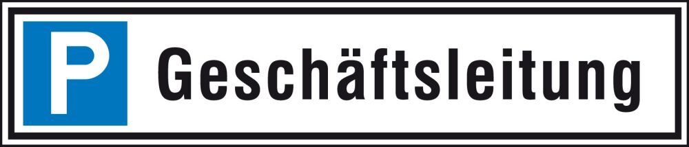 Parkplatzschild 520 x110 mm Alu, G-leit. Produktbild Parkplatzschild 520 x110 mm Alu, G-leit.