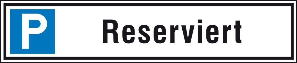 Parkplatzschild 520 x110 mm Alu, Reserv. Produktbild Parkplatzschild 520 x110 mm Alu, Reserv.