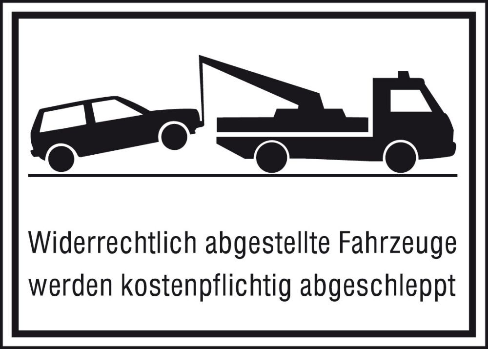 Parkverbotschild Alu 400X250 mm Widerrechtl. Produktbild Parkverbotschild Alu 400X250 mm Widerrechtl.