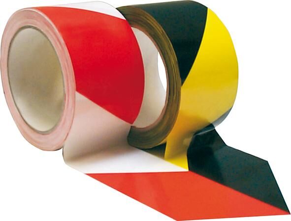 PVC Warnband selbstklebend 66m x 60mm rot weiss Produktbild PVC Warnband selbstklebend 66m x 60mm rot weiss