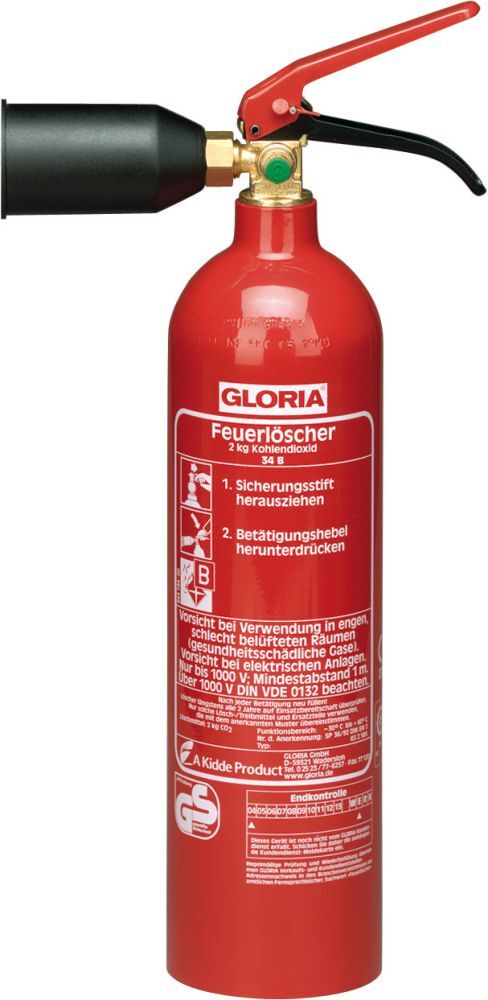 Gloria Kohlendioxidlöscher Feuerlöscher  KS 2 SBS 2 kg Produktbild Gloria Kohlendioxidlöscher Feuerlöscher  KS 2 SBS 2 kg