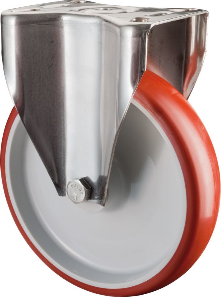 BS Rollen Bockr. Polyure./EdelstahlRad-d 125 mm 150Kg Tragf. Produktbild BS Rollen Bockr. Polyure./EdelstahlRad-d 125 mm 150Kg Tragf.