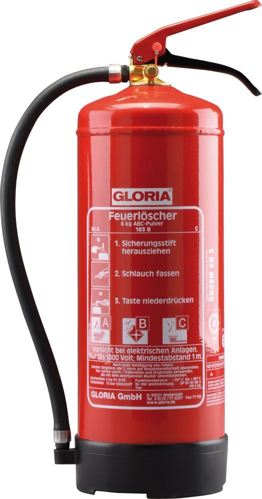 Gloria Dauerdruckpulverlöscher Feuerlöscher PD 12 GA Produktbild Gloria Dauerdruckpulverlöscher Feuerlöscher PD 12 GA