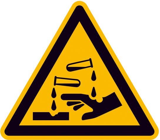 Warnschild Folie 200 mm ätzende Stoffe Produktbild Warnschild Folie 200 mm ätzende Stoffe