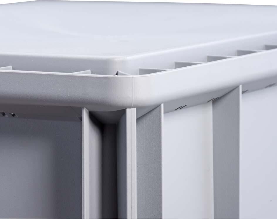 Allit EuroBox 412,400x300x120mmGriffe geschl.,grau/rot Produktbild Allit EuroBox 412,400x300x120mmGriffe geschl.,grau/rot bild 2