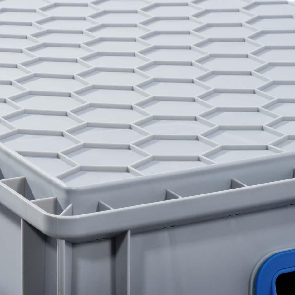 Allit EuroBox 632,600x400x320mmGriffe offen,grau/blau Produktbild Allit EuroBox 632,600x400x320mmGriffe offen,grau/blau bild 3