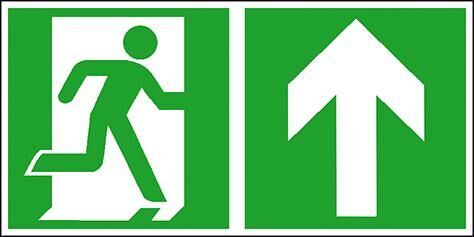 Safety Marking Rettungs-Schild, Rettungsweg gerade re 30x15cm, Alu, nachl. Produktbild Safety Marking Rettungs-Schild, Rettungsweg gerade re 30x15cm, Alu, nachl.