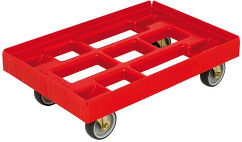 Transportroller 610x410mmrot, m. 4 LR. Produktbild Transportroller 610x410mmrot, m. 4 LR.