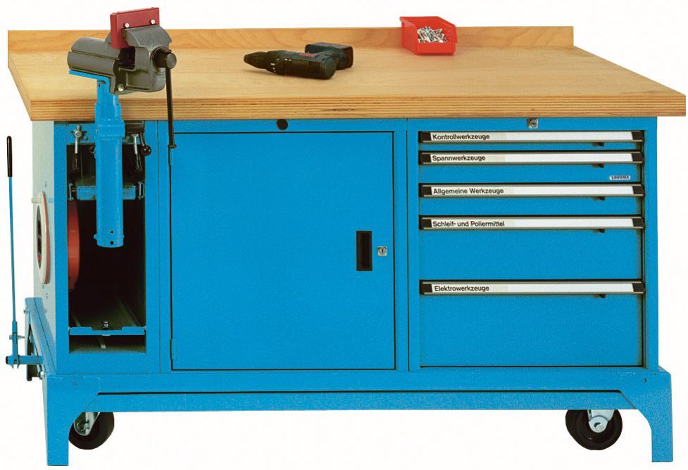 Lokoma Mobile Werkbank FMW150/5/T o.Kabelaufroller RAL5012 Produktbild Lokoma Mobile Werkbank FMW150/5/T o.Kabelaufroller RAL5012