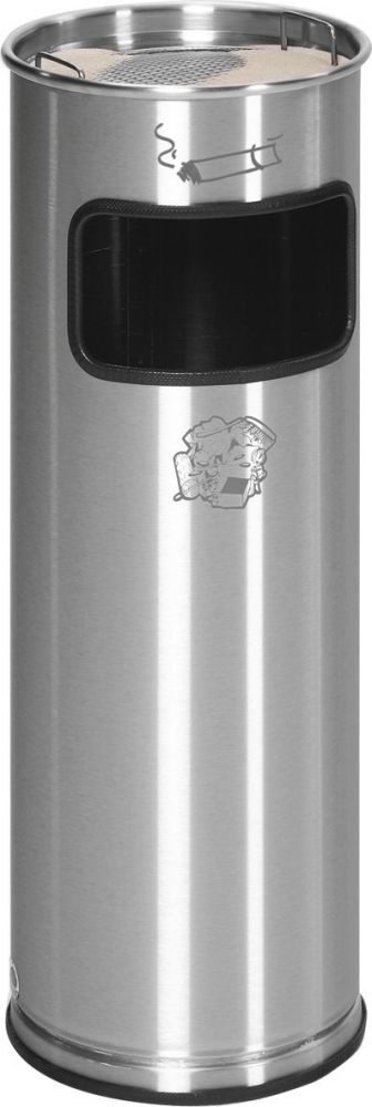 Var Kombi-Ascher Edelstahl 1fach Einwurf H 660 mm Produktbild Var Kombi-Ascher Edelstahl 1fach Einwurf H 660 mm