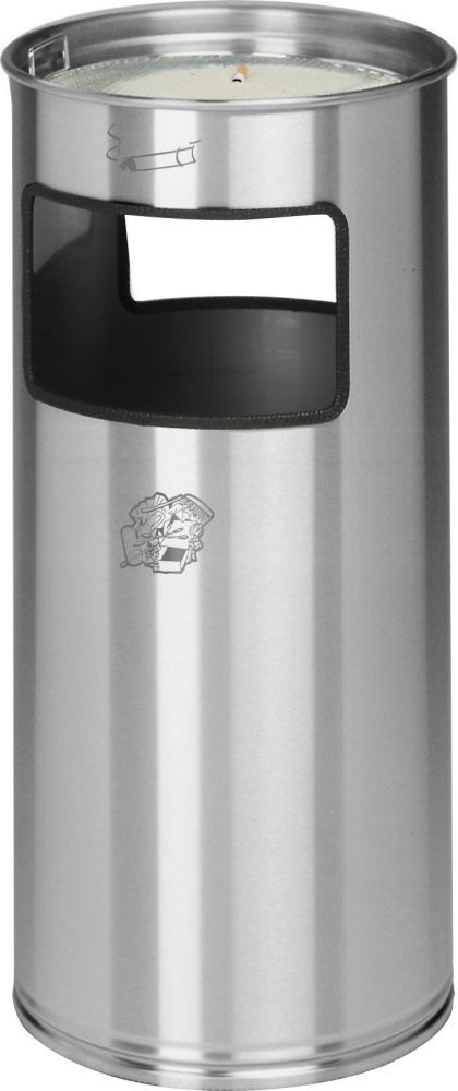 Var Kombi-Ascher Edelstahl 2fach Einwurf H 700 mm Produktbild Var Kombi-Ascher Edelstahl 2fach Einwurf H 700 mm