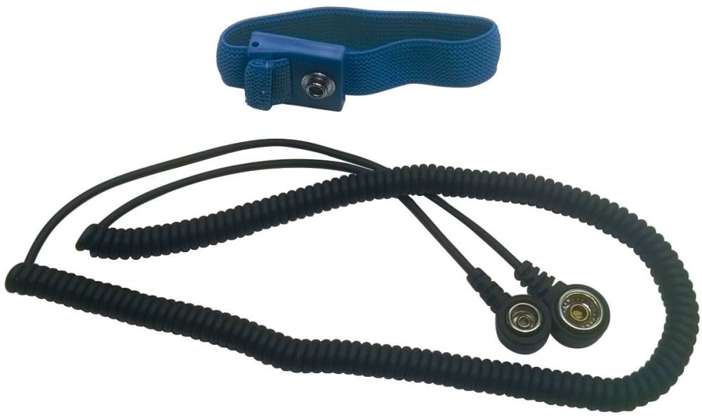 Treston Edelstahl-Armband (ESD) mit Spiralkabel Produktbild Treston Edelstahl-Armband (ESD) mit Spiralkabel