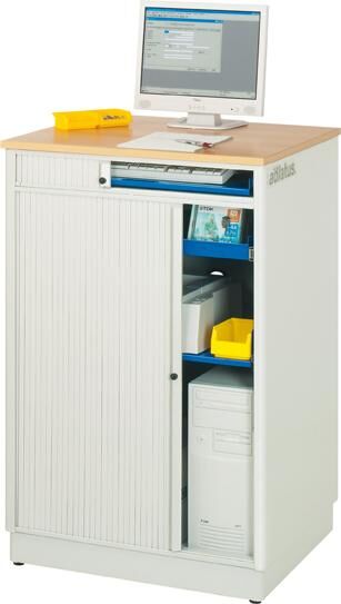 RAU PC-Steharbeitsplatz stationär grau/blau Produktbild RAU PC-Steharbeitsplatz stationär grau/blau bild 2