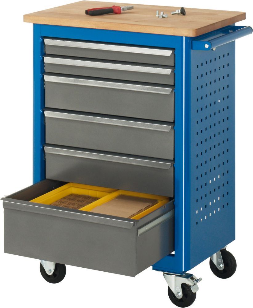 Rau Rollwerkbank,  bl/anthr 675x450x950,  6 Sb., bu Produktbild Rau Rollwerkbank,  bl/anthr 675x450x950,  6 Sb., bu