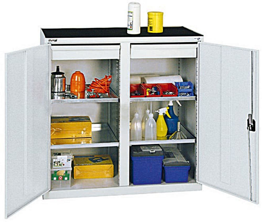 Stumpf Materialschrank 2000 1000x1000x500 gr/bl 4FB Produktbild Stumpf Materialschrank 2000 1000x1000x500 gr/bl 4FB