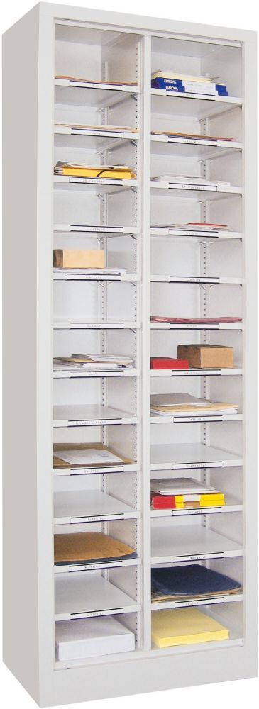 Pavoy Sortierschrank RAL7035 26 Fächer, offen Produktbild Pavoy Sortierschrank RAL7035 26 Fächer, offen