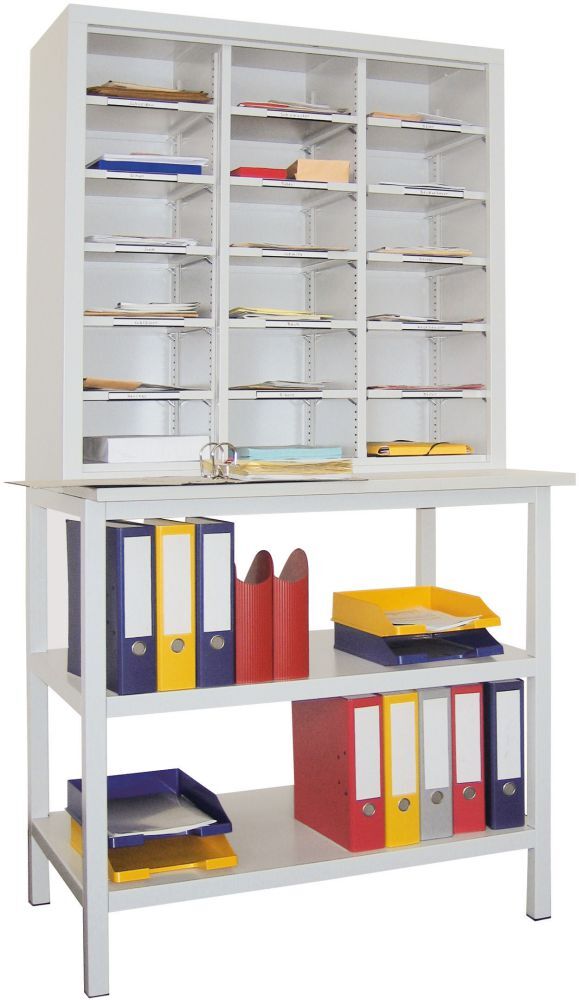 Pavoy Sortierschrank mit Tisch RAL 7035 Produktbild Pavoy Sortierschrank mit Tisch RAL 7035